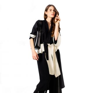 Bicolor silk kimono -Kimono bicolore en soie-affaires-etrangeres-tremblepierre-upcycling