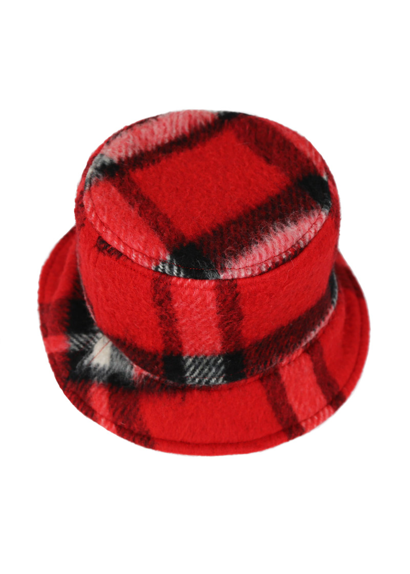 Bob d’hiver chaud en laine et soie – À carreaux noir/rouge – Tremblepierre | Label AÉ - Image 3