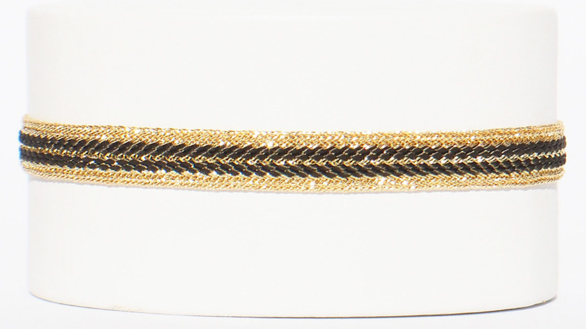 Bracelet tissé main fils d'or, laiton et bronze - Mintaka or
