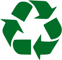 logo universel des matériaux recyclables depuis 1970.