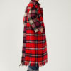 Manteau long en laine à carreaux rouges personnalisabe du créateur Tremblepierre - 4