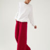 Pantalon large en laine et cachemire fuchsia du créateur Tremblepierre - image 1