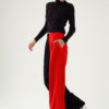 Pantalon large en laine et cachemire – Bicolore Noir/rouge – Tremblepierre | Label AÉ - Image 1