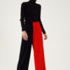 Pantalon large en laine et cachemire – Bicolore Noir/rouge – Tremblepierre | Label AÉ - Image 2