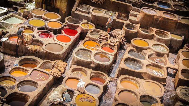 tannerie de cuir en plein air